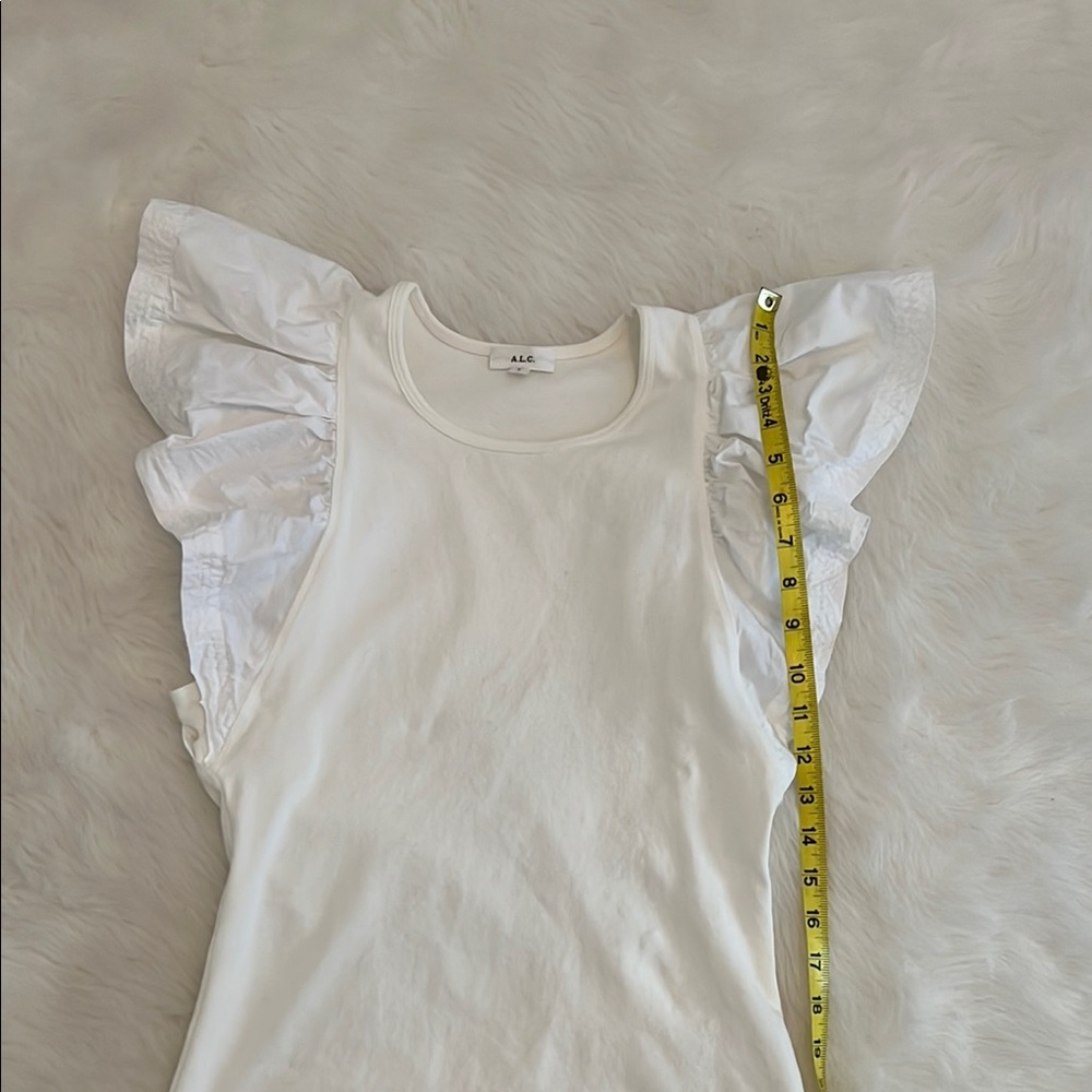 A.L.C. Cream Ruffle Sleeve Top - Picture 6 of 8